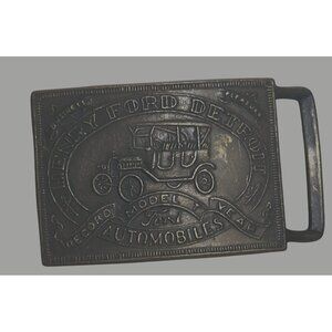 Henry Ford Detroit Automobiles Belt Buckle Antique Metal